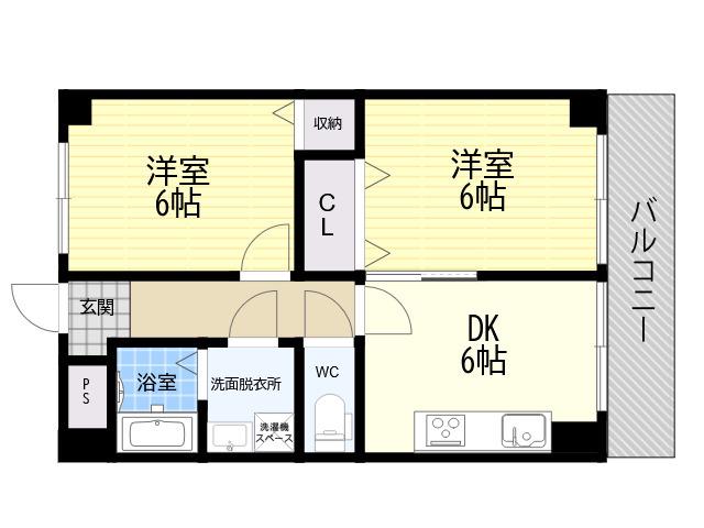 村上ハイツ(2DK/4階)の間取り写真