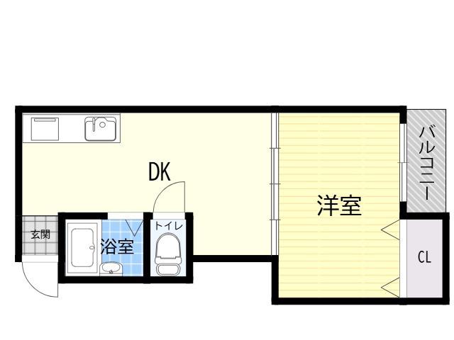 サンプラザ照ヶ丘A棟(1DK/1階)の間取り写真
