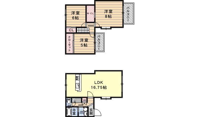 ヴィラージュTK(3LDK/1階)の間取り写真