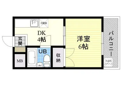 YSマンション(1DK/5階)の間取り写真