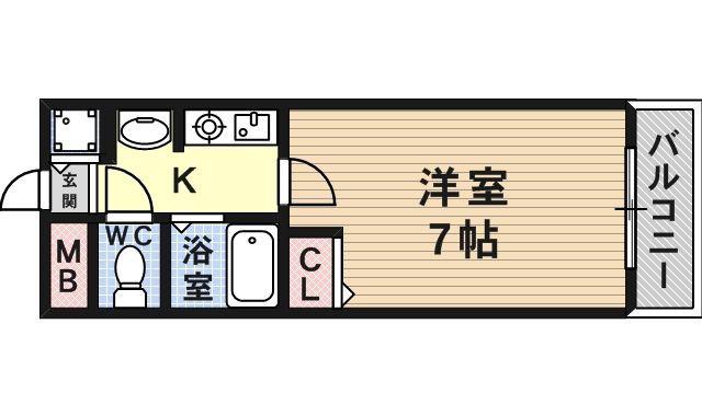 プリモスタジオ(1K/4階)の間取り写真