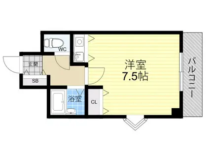 オーケーマンション平野(ワンルーム/3階)の間取り写真