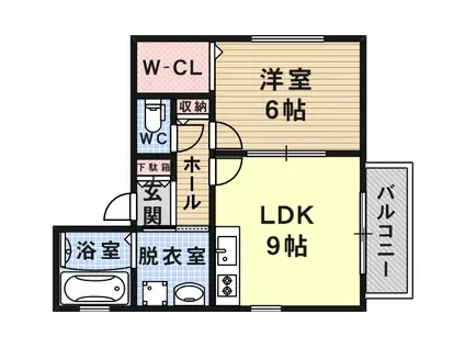 パサージュ平野(1LDK/1階)の間取り写真