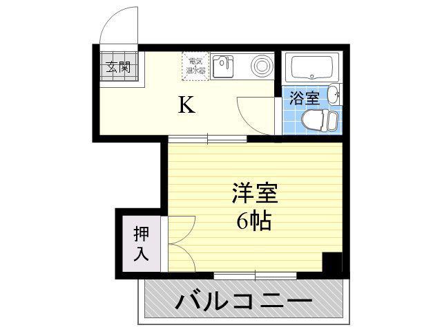プレアール平野東(1K/2階)の間取り写真
