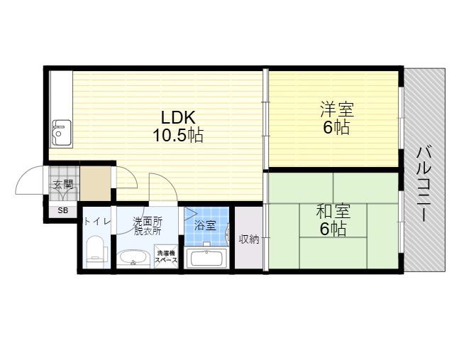 ファースト平野(2LDK/3階)の間取り写真