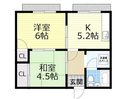 太平8号館(2DK/5階)の間取り写真