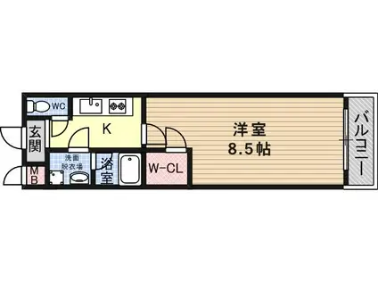 パラッツォ(1K/2階)の間取り写真