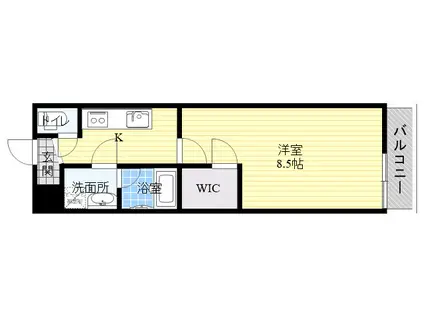 パラッツォ(1K/1階)の間取り写真