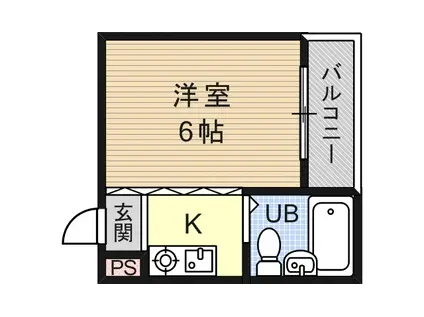 ミタカホーム7番(ワンルーム/6階)の間取り写真
