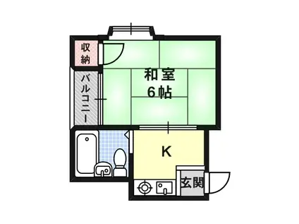 平野アークヒルズ(1K/2階)の間取り写真