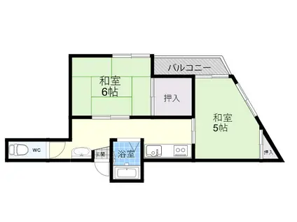 第2竹田ビル(2DK/5階)の間取り写真