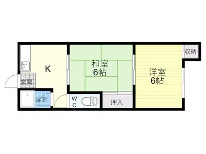 佐々木マンション(2K/1階)の間取り写真