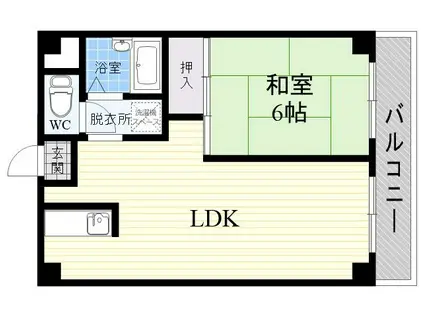 リベラルパレス平野(1LDK/5階)の間取り写真