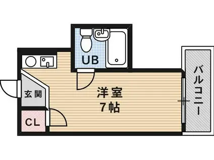 アース湯里(ワンルーム/1階)の間取り写真