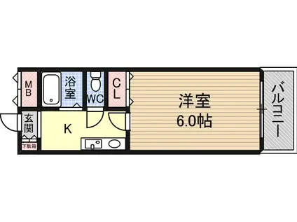 グランドール喜連(1K/3階)の間取り写真