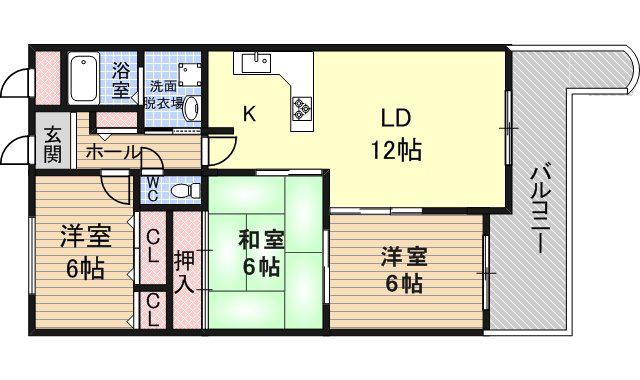 サンシティ摂陽Ⅱ(3LDK/7階)の間取り写真