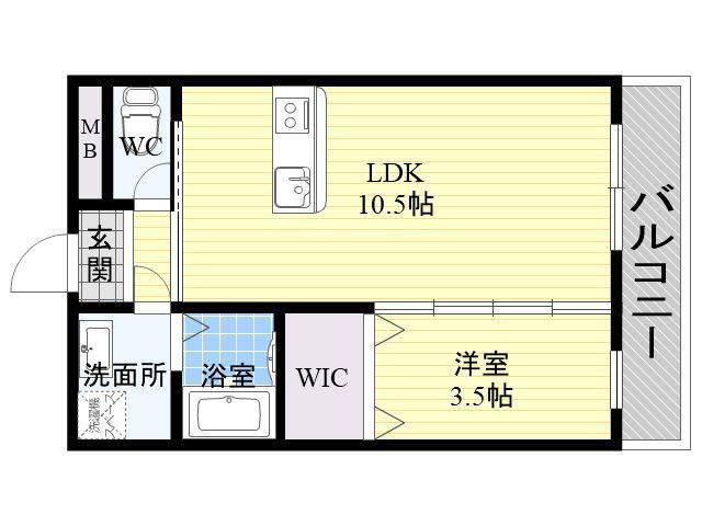 PLEASANTプレサント(1LDK/3階)の間取り写真