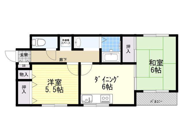 リオーラ平野(2DK/3階)の間取り写真