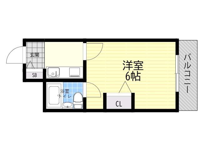 マンション山坂(1K/5階)の間取り写真