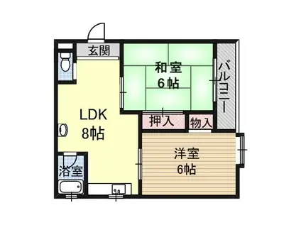 ビラ・ビアンカ(2DK/2階)の間取り写真