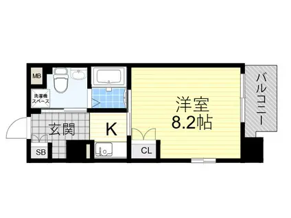 ORANGE T・SIDE(1K/8階)の間取り写真
