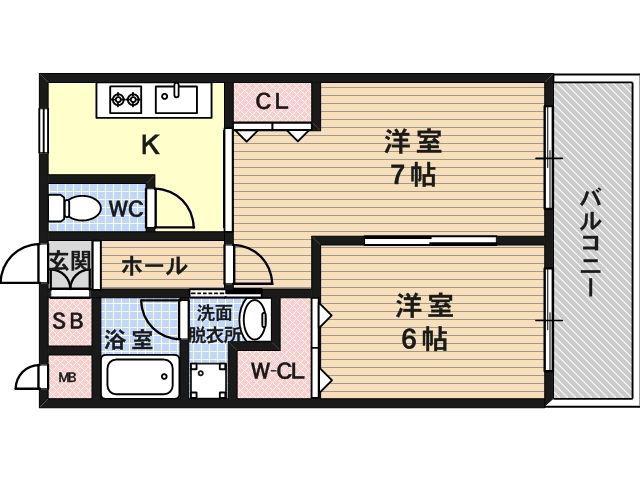 ラ・フォーレ駒川(1LDK/5階)の間取り写真