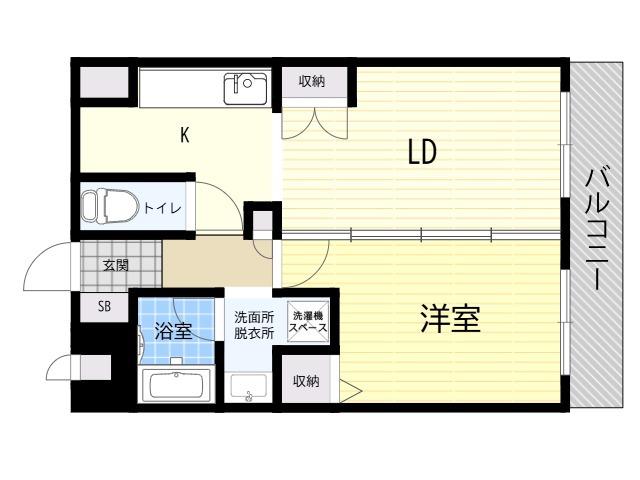 ラ・フォーレ駒川(1LDK/3階)の間取り写真