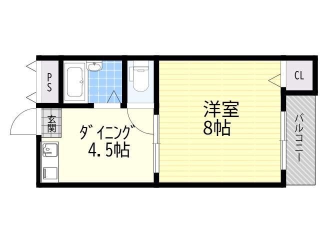 ハイツハ-ベストⅡ(1DK/2階)の間取り写真