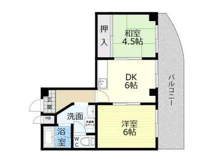 メゾンクレール(2DK/7階)の間取り写真