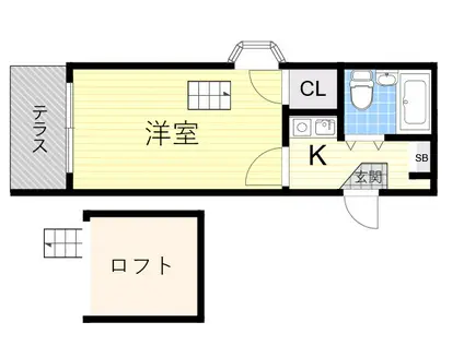 BMハウス平野(1K/1階)の間取り写真