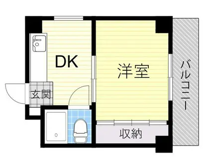 ミヤコビル(ワンルーム/4階)の間取り写真