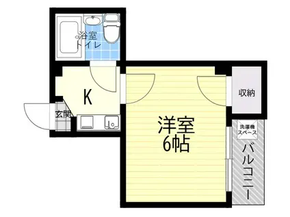エスト山坂(1K/3階)の間取り写真