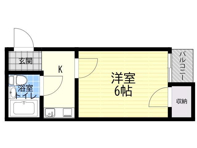 EST山坂(1K/3階)の間取り写真