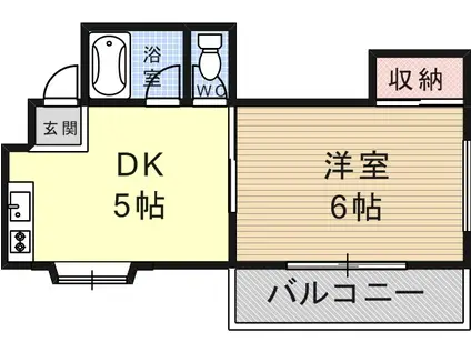平野西エンビィ・ハイツ(1DK/4階)の間取り写真