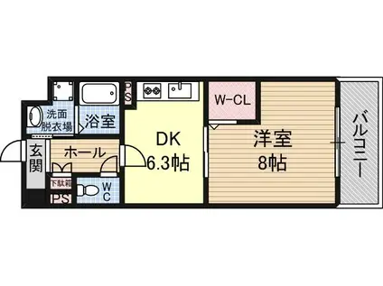 カーサベージュⅠ(1LDK/1階)の間取り写真