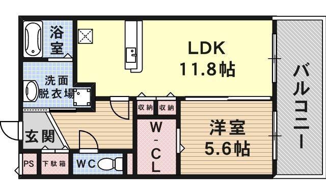 グランジュテ(1LDK/1階)の間取り写真