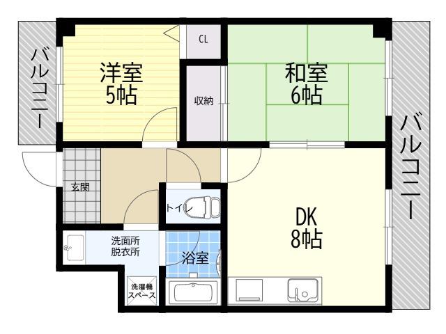 パークハイム吉野(2DK/3階)の間取り写真