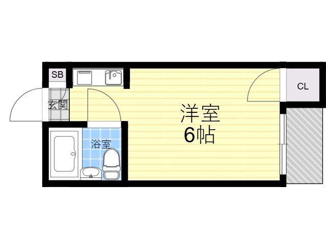 カーサ照ケ丘Ⅱ(ワンルーム/2階)の間取り写真