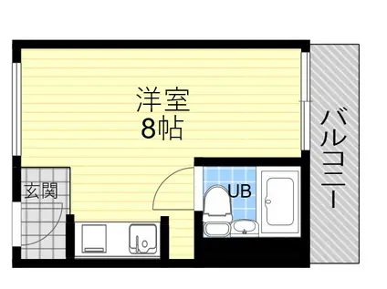 平野エアクリアロイヤルハイツ(ワンルーム/5階)の間取り写真