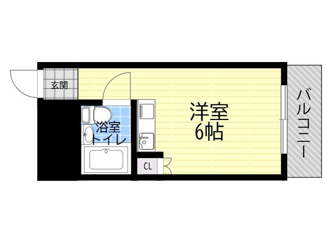 ヴェルドール 南田辺(ワンルーム/1階)の間取り写真