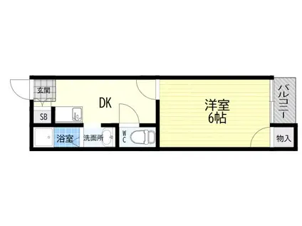 SKグリーンハイツ(1K/3階)の間取り写真