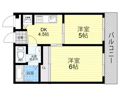 新栄建設第二ビル(2DK/5階)の間取り写真