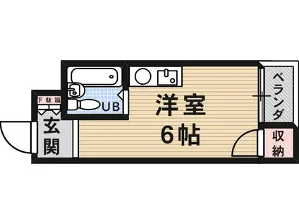 メゾンド針中野(ワンルーム/4階)の間取り写真