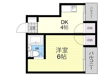 ラークハウス(1DK/2階)の間取り写真