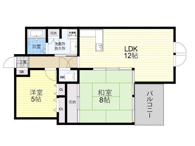 STムアナ(2LDK/4階)の間取り写真