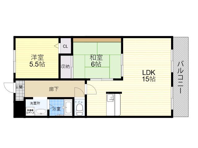 メゾンドシャンボール(2LDK/3階)の間取り写真