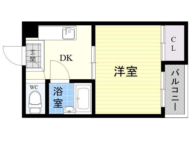 サン&ピース(1DK/3階)の間取り写真