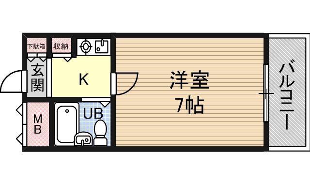 ウエムラグレース加美(1K/5階)の間取り写真