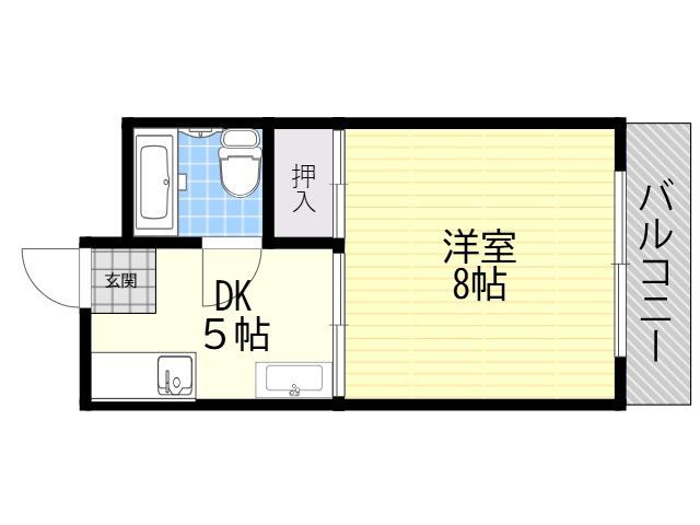 喜連ロイヤル1号館(1DK/3階)の間取り写真