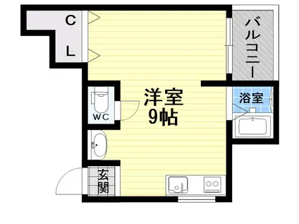 サンハイツ葉月(ワンルーム/3階)の間取り写真